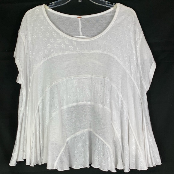 Free People Tops - Free People | White Floral Striped Top M